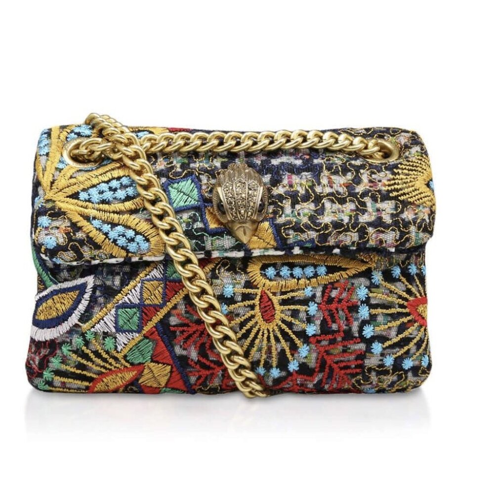 Kurt Geiger Tweed Kensington X Multi Colorful Embroidered Bag
